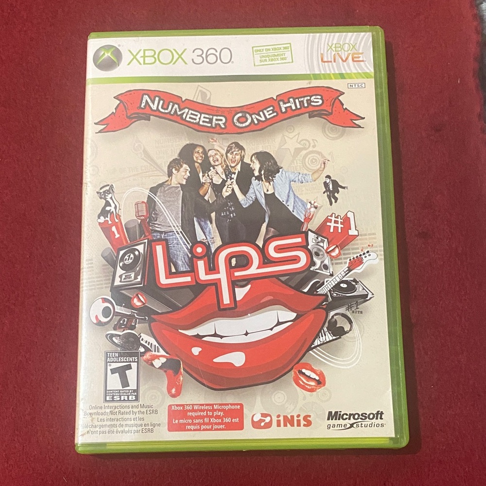 Microsoft Xbox 360 Lips Game with Red and White Cover